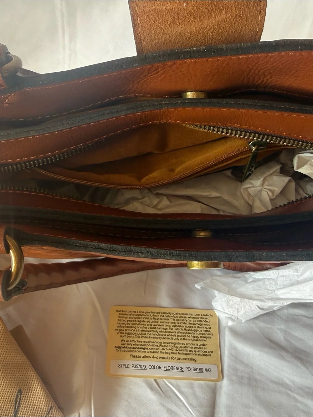 Patricia Nash Brown Embossed Leather Shoulder Bag
